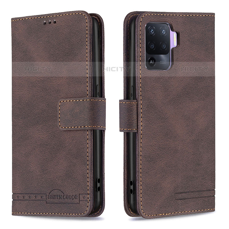 Funda de Cuero Cartera con Soporte Carcasa B15F para Oppo Reno5 F