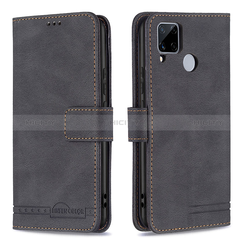 Funda de Cuero Cartera con Soporte Carcasa B15F para Realme 7i RMX2193 Negro