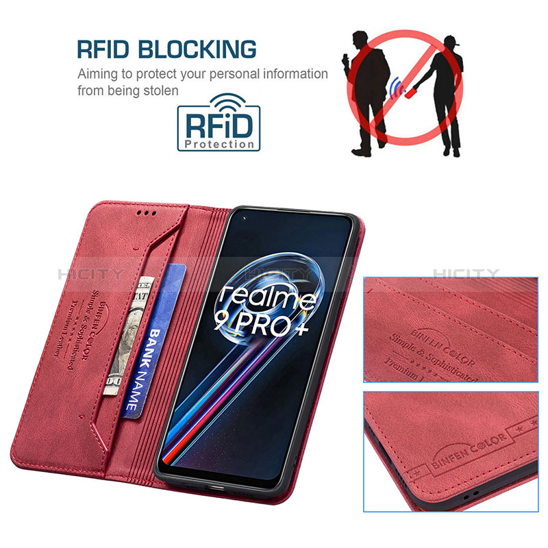 Funda de Cuero Cartera con Soporte Carcasa B15F para Realme 9 4G