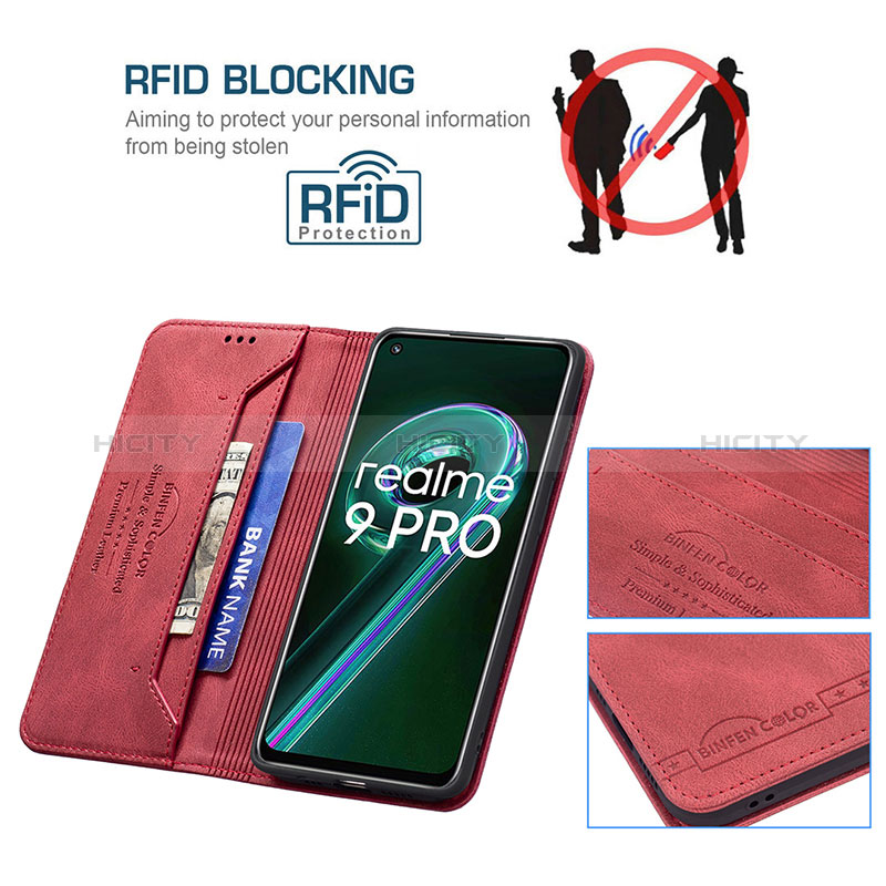 Funda de Cuero Cartera con Soporte Carcasa B15F para Realme 9 5G