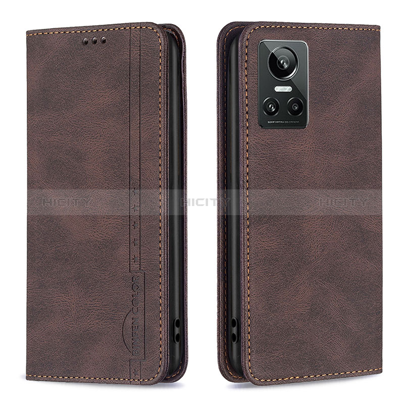 Funda de Cuero Cartera con Soporte Carcasa B15F para Realme GT Neo3 5G Marron