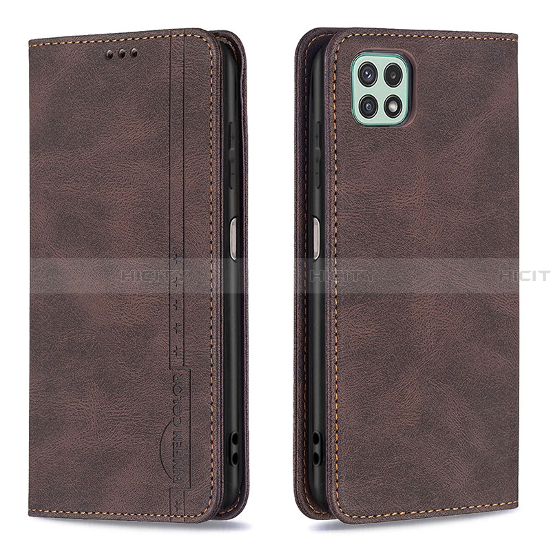 Funda de Cuero Cartera con Soporte Carcasa B15F para Samsung Galaxy A22 5G Marron