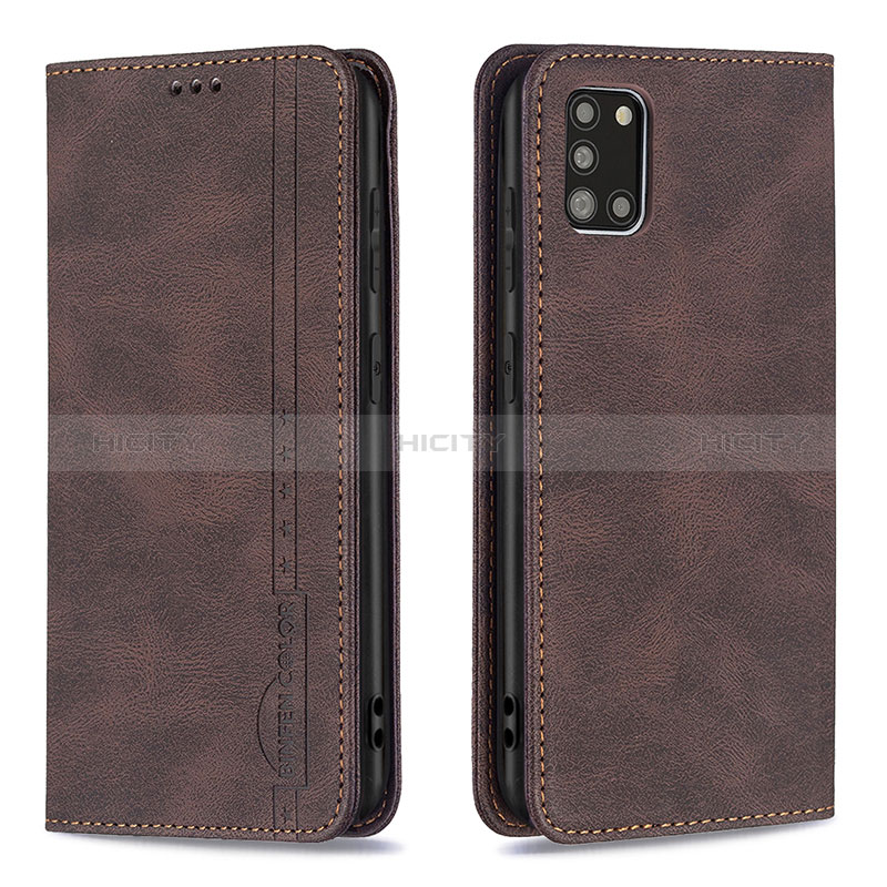 Funda de Cuero Cartera con Soporte Carcasa B15F para Samsung Galaxy A31 Marron