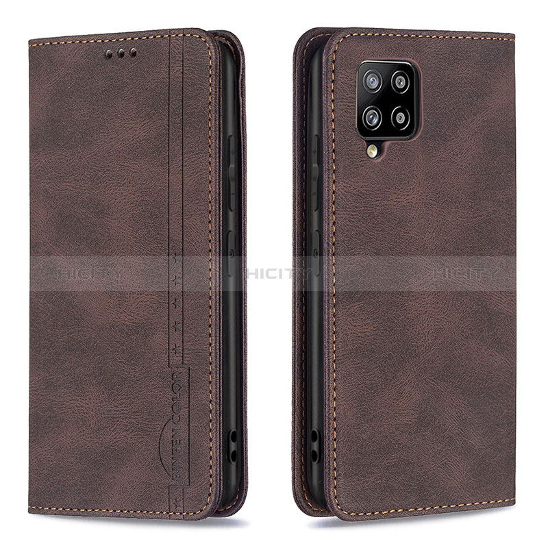 Funda de Cuero Cartera con Soporte Carcasa B15F para Samsung Galaxy A42 5G Marron