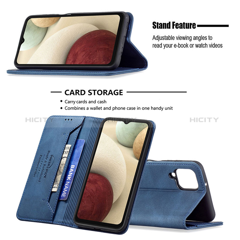 Funda de Cuero Cartera con Soporte Carcasa B15F para Samsung Galaxy F12