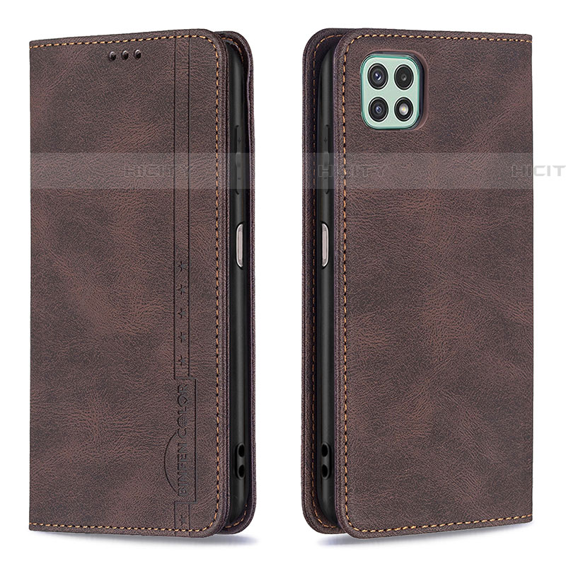 Funda de Cuero Cartera con Soporte Carcasa B15F para Samsung Galaxy F42 5G Marron