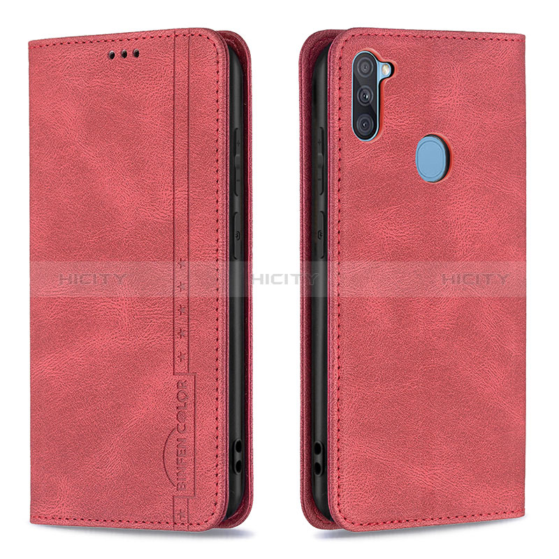 Funda de Cuero Cartera con Soporte Carcasa B15F para Samsung Galaxy M11 Rojo