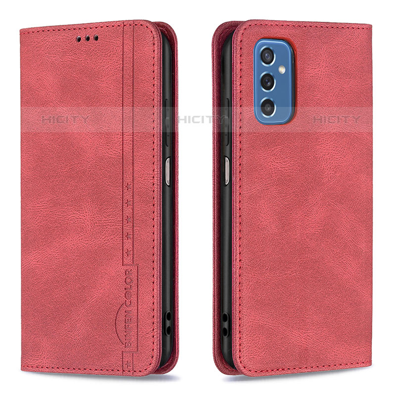 Funda de Cuero Cartera con Soporte Carcasa B15F para Samsung Galaxy M52 5G Rojo