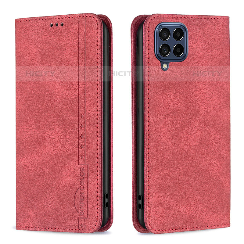 Funda de Cuero Cartera con Soporte Carcasa B15F para Samsung Galaxy M53 5G Rojo