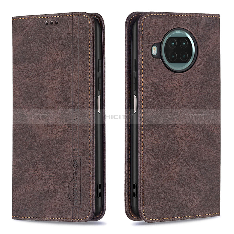 Funda de Cuero Cartera con Soporte Carcasa B15F para Xiaomi Mi 10i 5G Marron