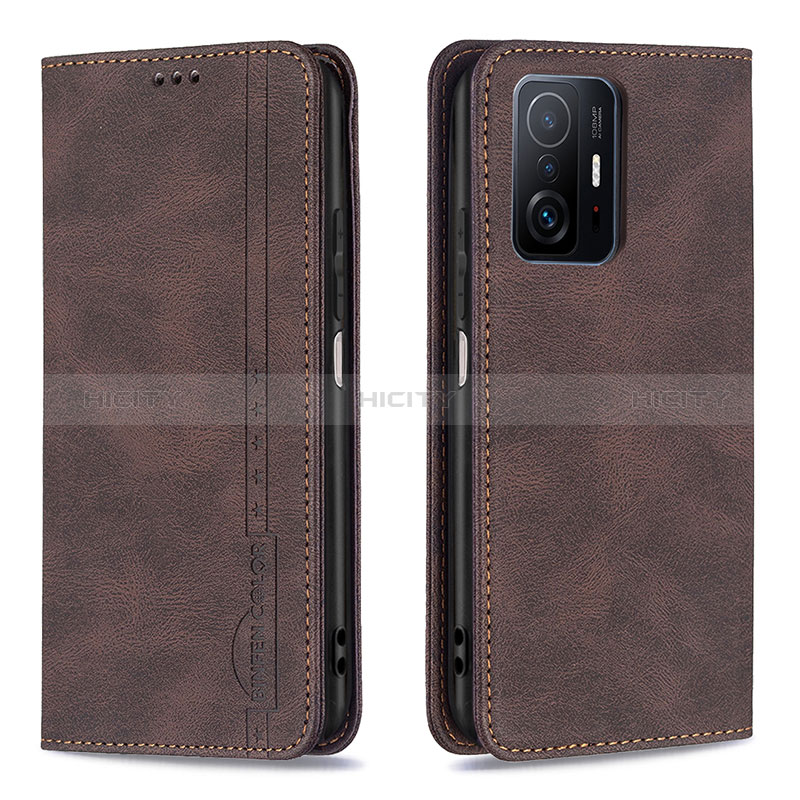 Funda de Cuero Cartera con Soporte Carcasa B15F para Xiaomi Mi 11T Pro 5G Marron