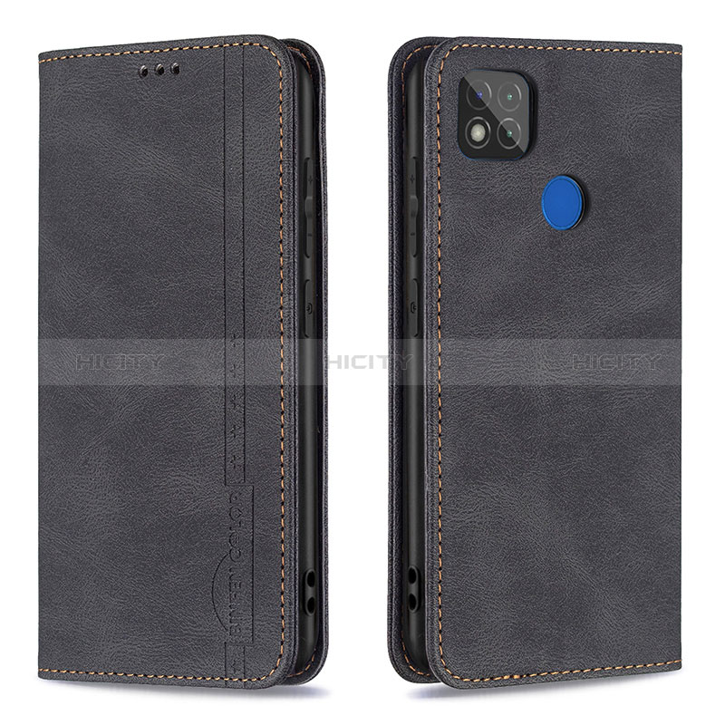 Funda de Cuero Cartera con Soporte Carcasa B15F para Xiaomi POCO C3 Negro