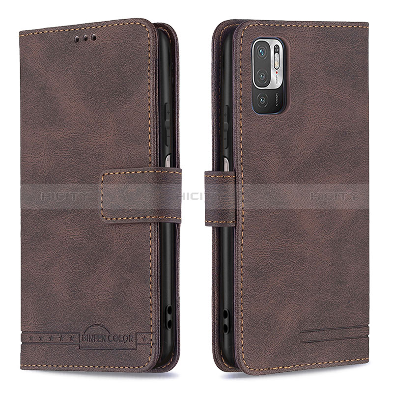 Funda de Cuero Cartera con Soporte Carcasa B15F para Xiaomi POCO M3 Pro 5G Marron