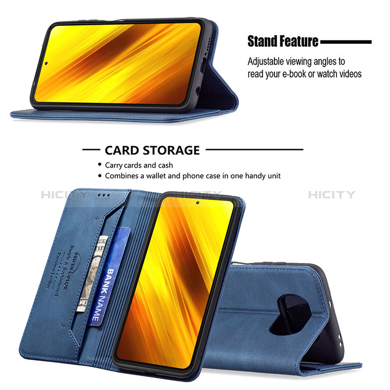 Funda de Cuero Cartera con Soporte Carcasa B15F para Xiaomi Poco X3 NFC