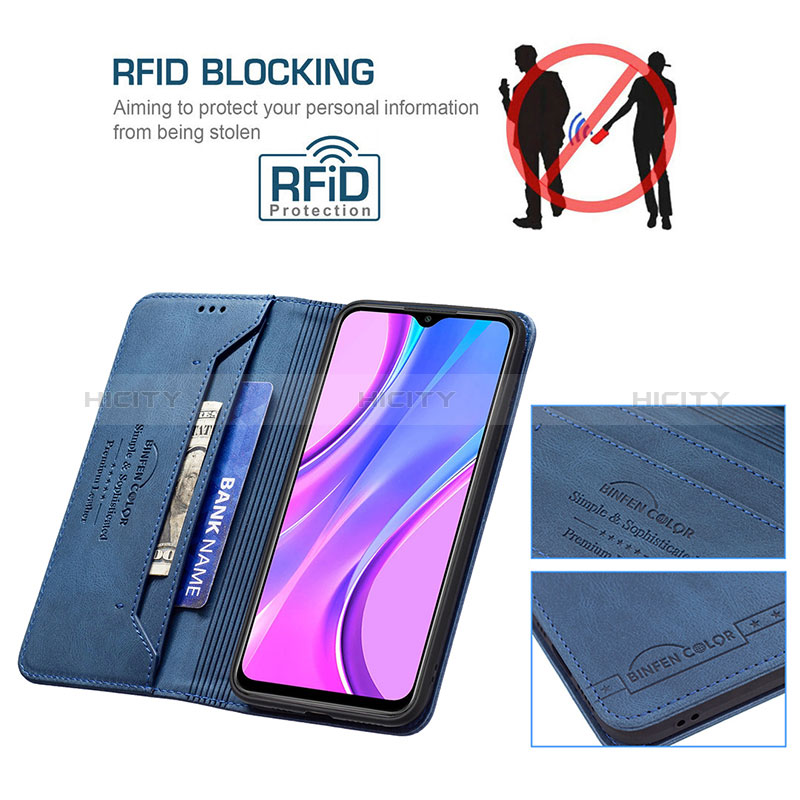 Funda de Cuero Cartera con Soporte Carcasa B15F para Xiaomi Redmi 9