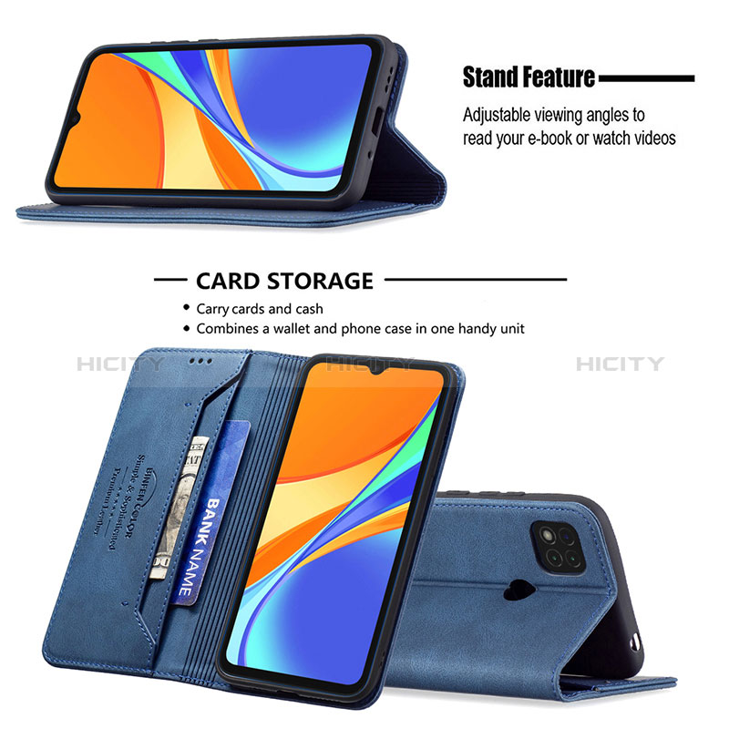 Funda de Cuero Cartera con Soporte Carcasa B15F para Xiaomi Redmi 9 Activ