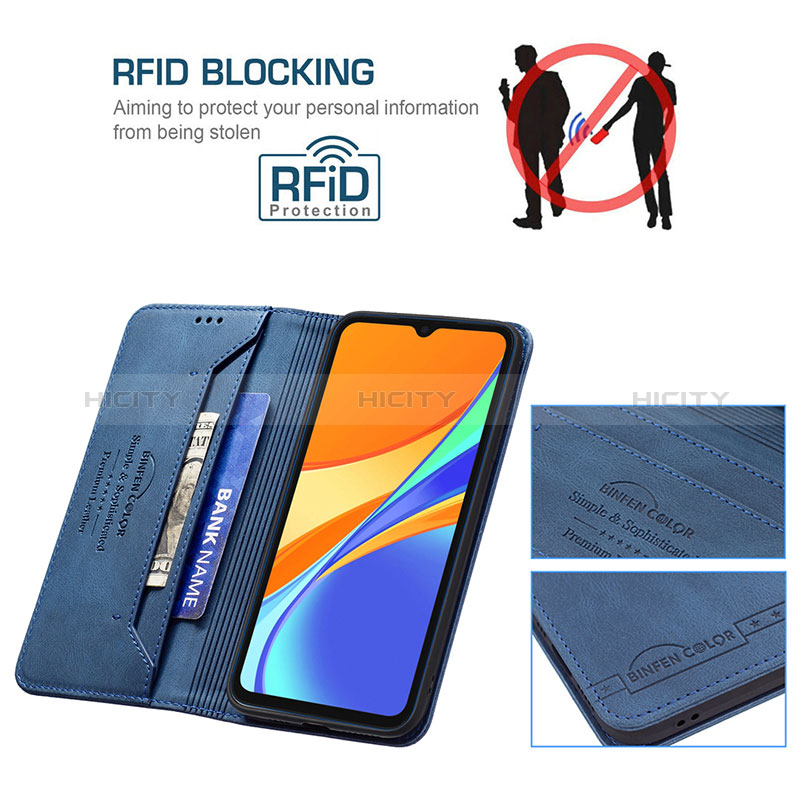 Funda de Cuero Cartera con Soporte Carcasa B15F para Xiaomi Redmi 9 Activ