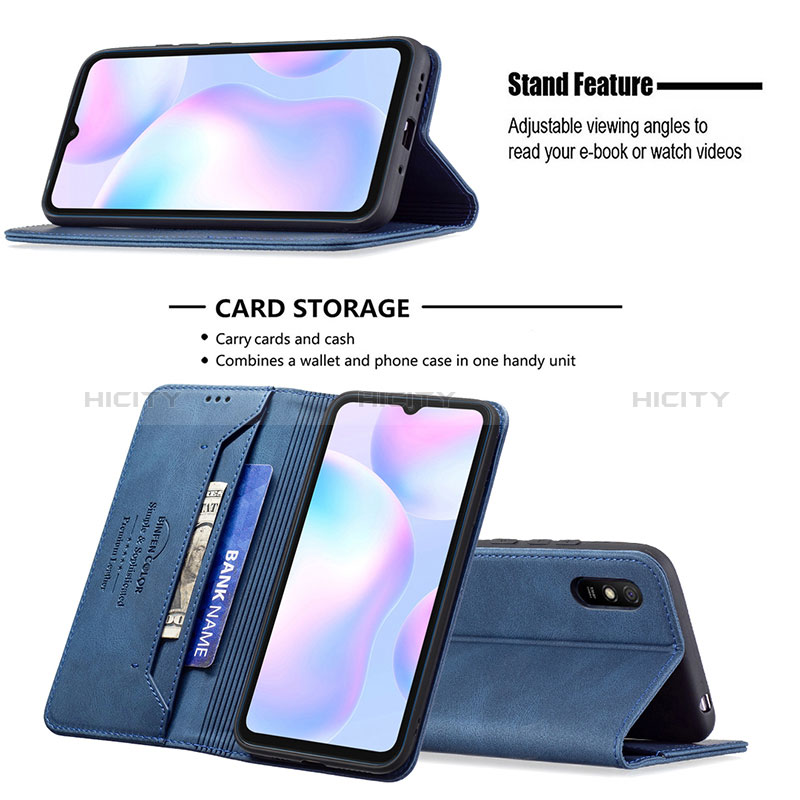 Funda de Cuero Cartera con Soporte Carcasa B15F para Xiaomi Redmi 9i