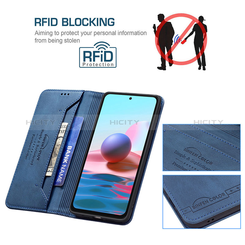 Funda de Cuero Cartera con Soporte Carcasa B15F para Xiaomi Redmi Note 10 4G