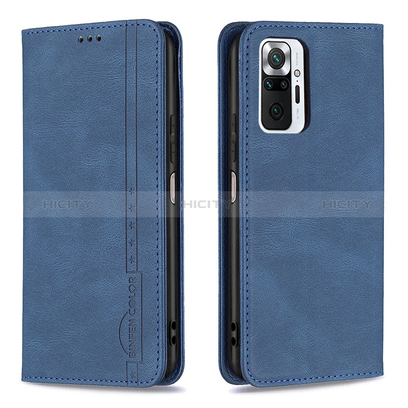 Funda de Cuero Cartera con Soporte Carcasa B15F para Xiaomi Redmi Note 10 Pro Max Azul