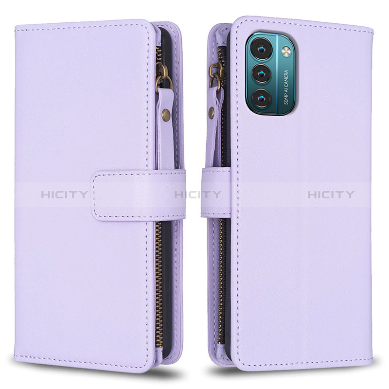 Funda de Cuero Cartera con Soporte Carcasa B16F para Nokia G11 Purpura Claro