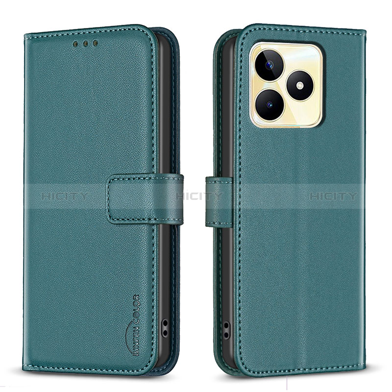 Funda de Cuero Cartera con Soporte Carcasa B16F para Realme C51