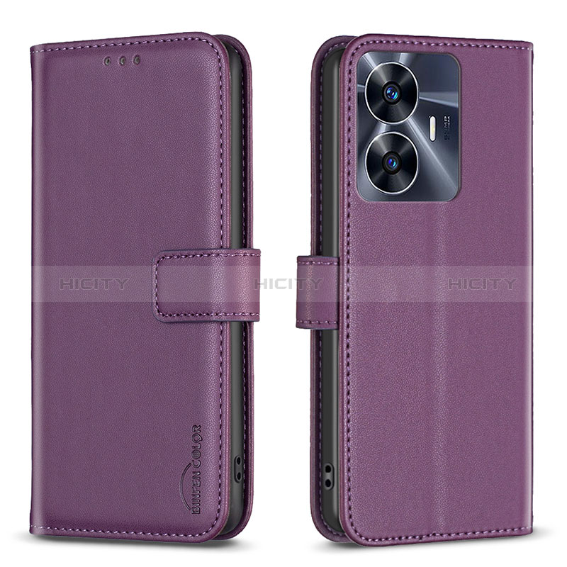 Funda de Cuero Cartera con Soporte Carcasa B16F para Realme C55