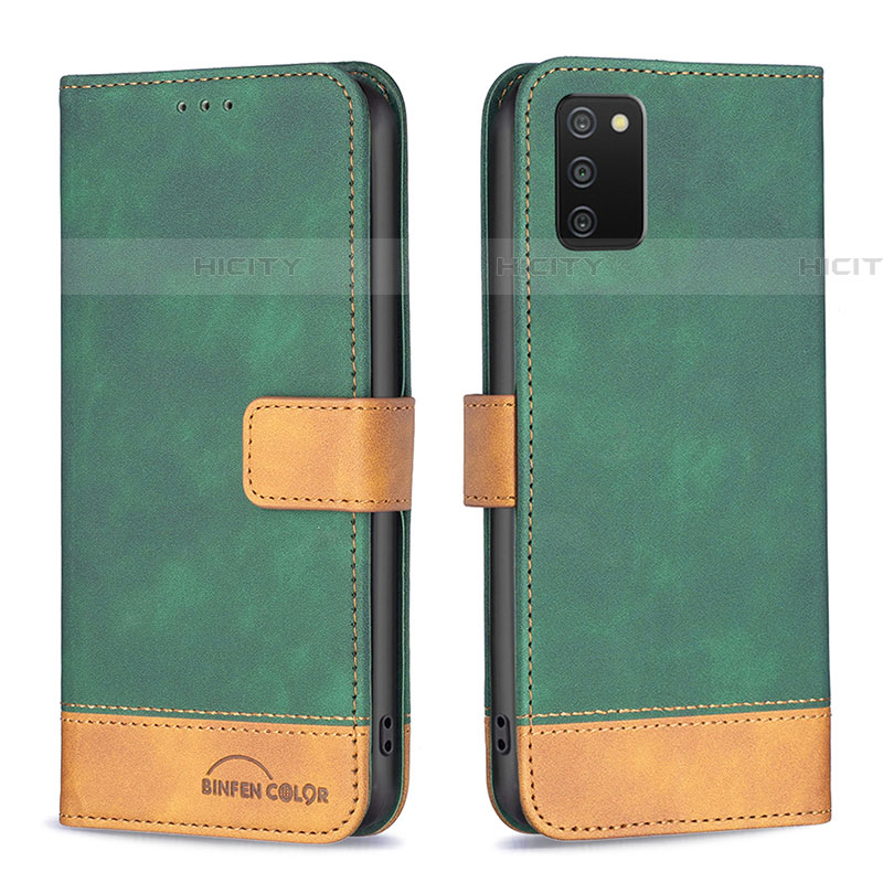 Funda de Cuero Cartera con Soporte Carcasa B16F para Samsung Galaxy A03s Verde