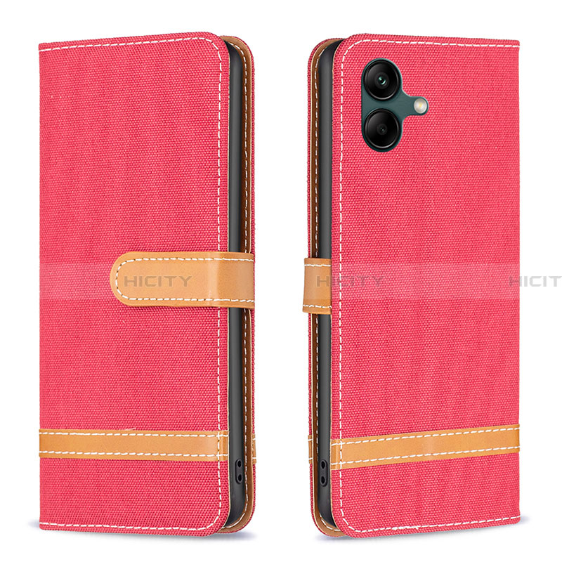 Funda de Cuero Cartera con Soporte Carcasa B16F para Samsung Galaxy A04 4G Rojo