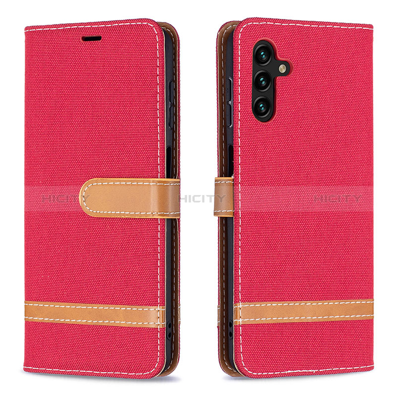 Funda de Cuero Cartera con Soporte Carcasa B16F para Samsung Galaxy A04s Rojo