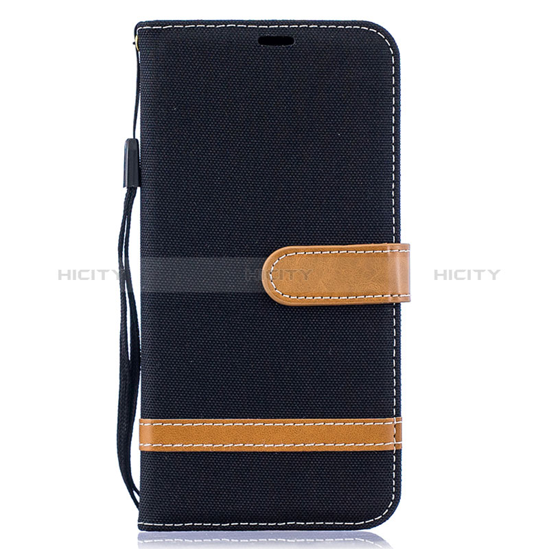 Funda de Cuero Cartera con Soporte Carcasa B16F para Samsung Galaxy A10 Negro