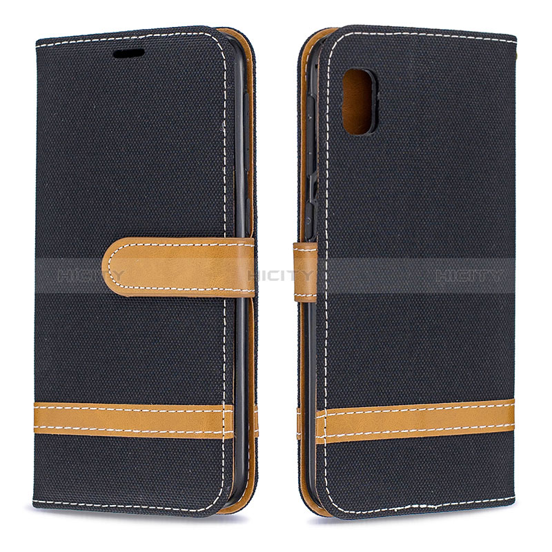 Funda de Cuero Cartera con Soporte Carcasa B16F para Samsung Galaxy A10e Negro