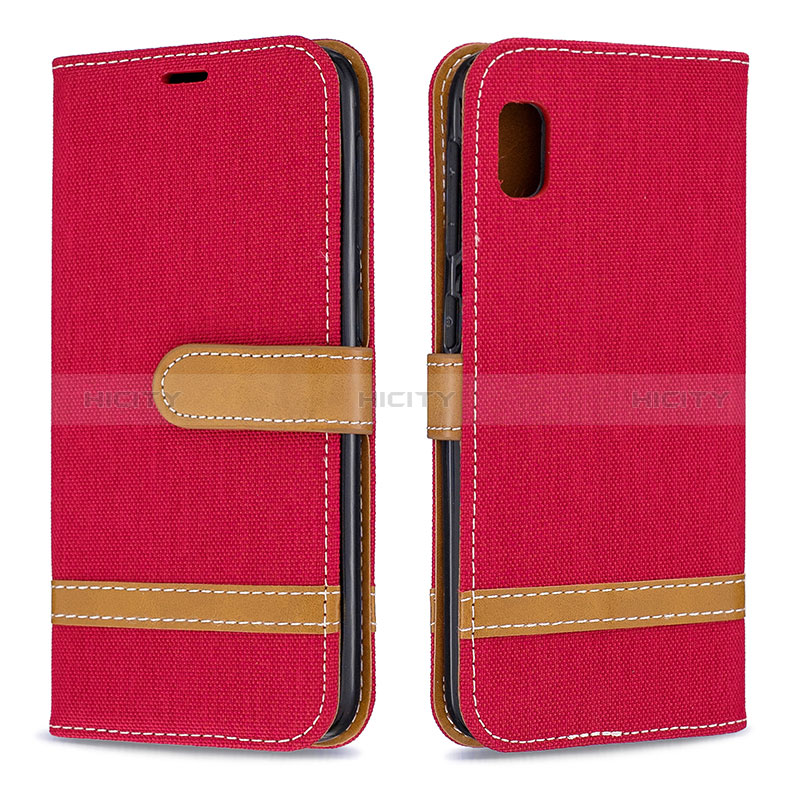 Funda de Cuero Cartera con Soporte Carcasa B16F para Samsung Galaxy A10e Rojo