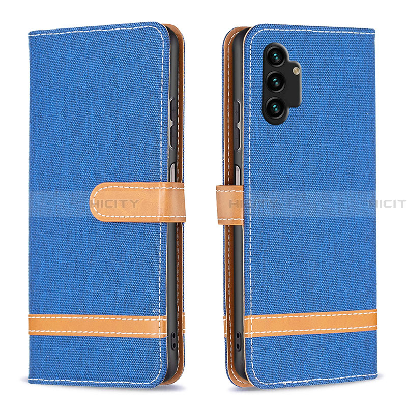 Funda de Cuero Cartera con Soporte Carcasa B16F para Samsung Galaxy A13 4G Azul