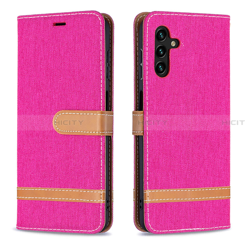 Funda de Cuero Cartera con Soporte Carcasa B16F para Samsung Galaxy A13 5G Rosa Roja