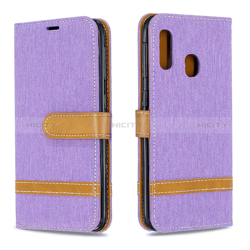 Funda de Cuero Cartera con Soporte Carcasa B16F para Samsung Galaxy A20e Purpura Claro