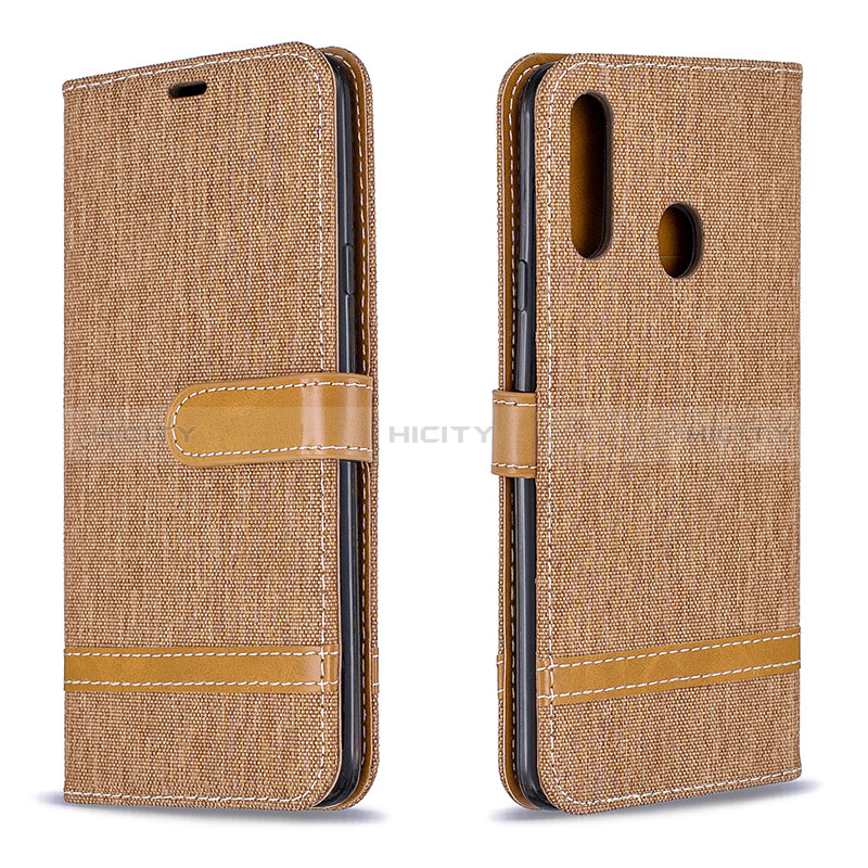 Funda de Cuero Cartera con Soporte Carcasa B16F para Samsung Galaxy A20s Oro