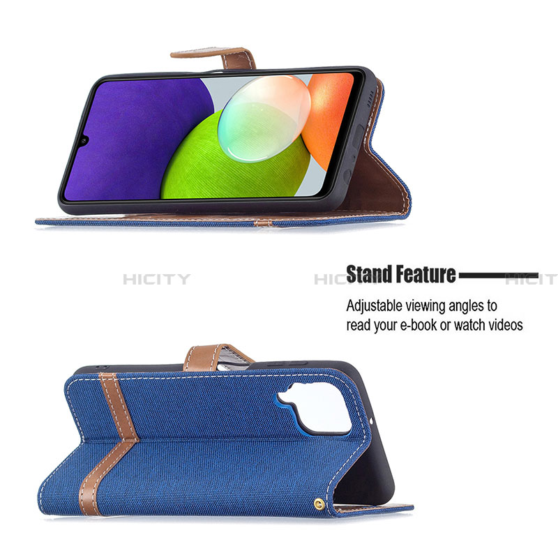 Funda de Cuero Cartera con Soporte Carcasa B16F para Samsung Galaxy A22 4G