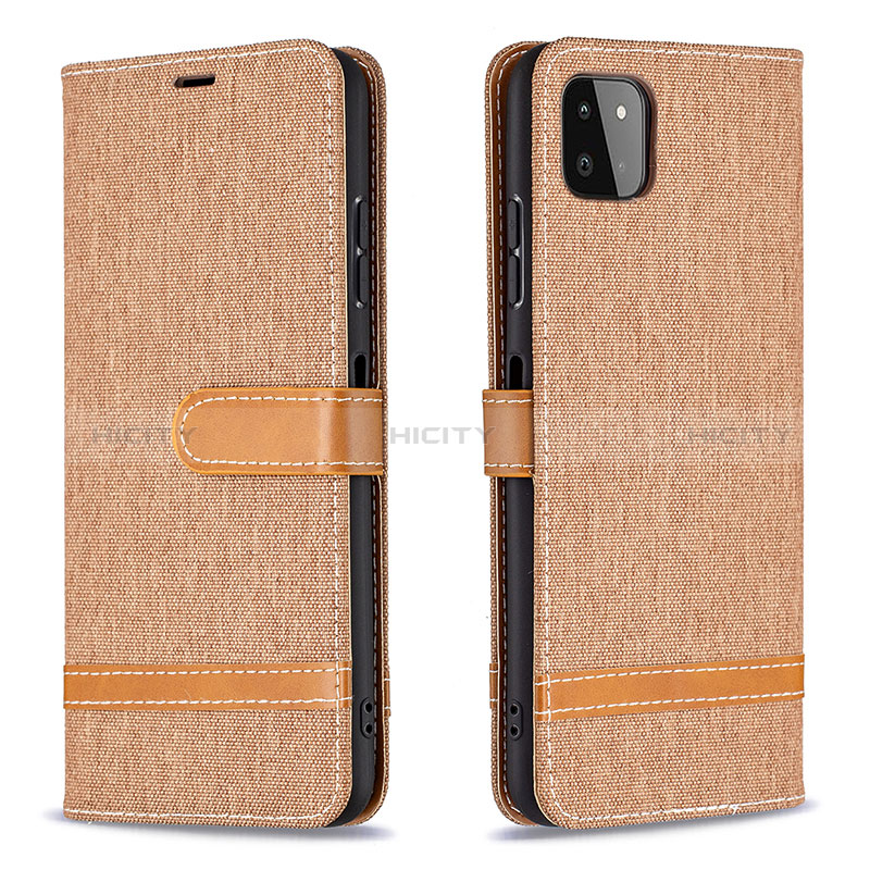 Funda de Cuero Cartera con Soporte Carcasa B16F para Samsung Galaxy A22s 5G Oro