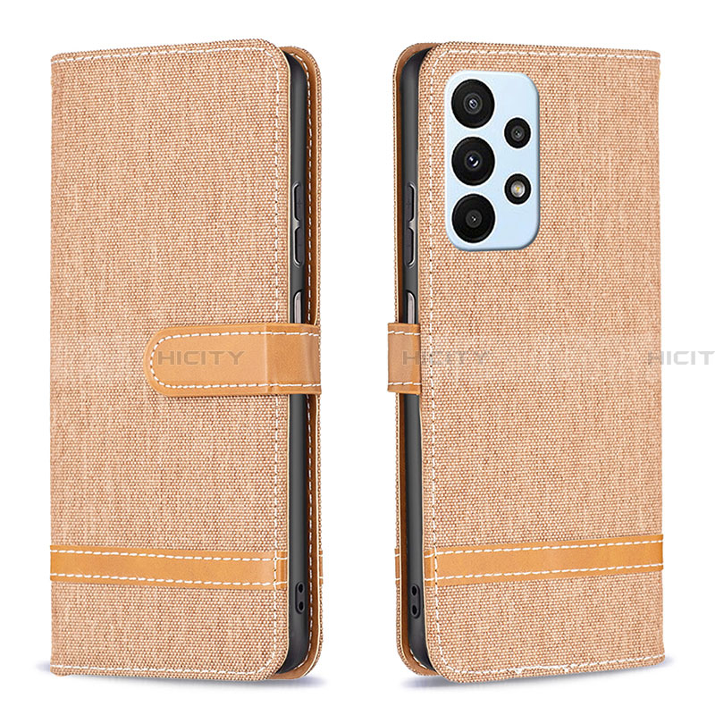 Funda de Cuero Cartera con Soporte Carcasa B16F para Samsung Galaxy A23 4G Oro