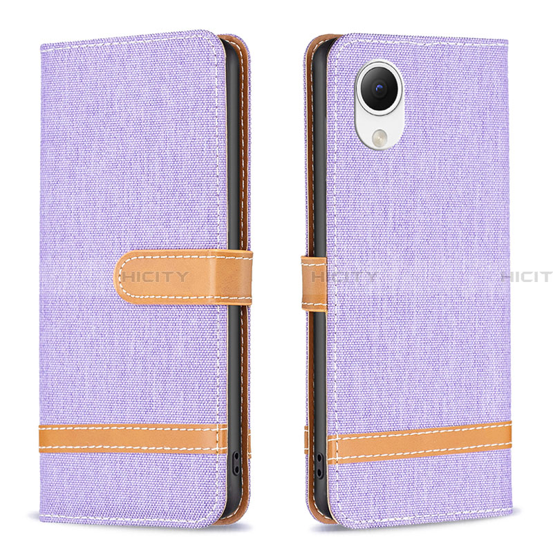 Funda de Cuero Cartera con Soporte Carcasa B16F para Samsung Galaxy A23 5G SC-56C Purpura Claro