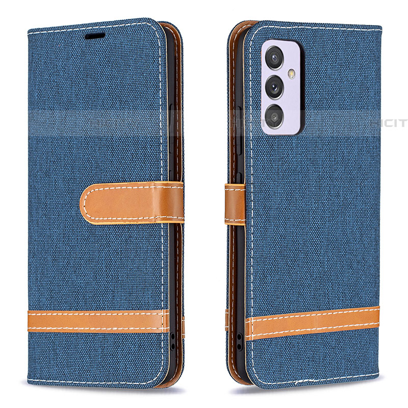 Funda de Cuero Cartera con Soporte Carcasa B16F para Samsung Galaxy A24 4G Azul Real