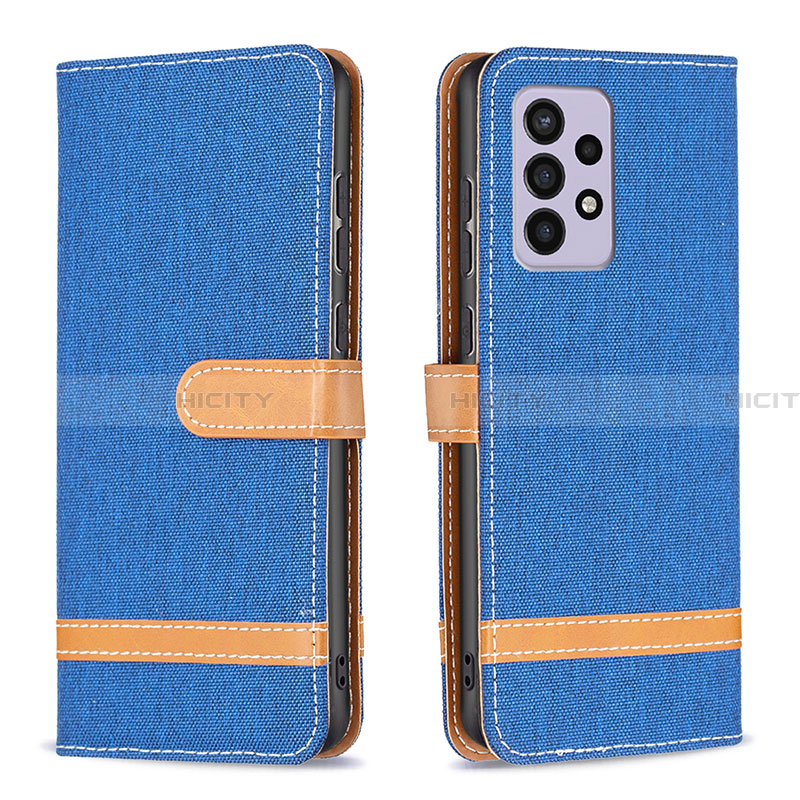 Funda de Cuero Cartera con Soporte Carcasa B16F para Samsung Galaxy A33 5G Azul