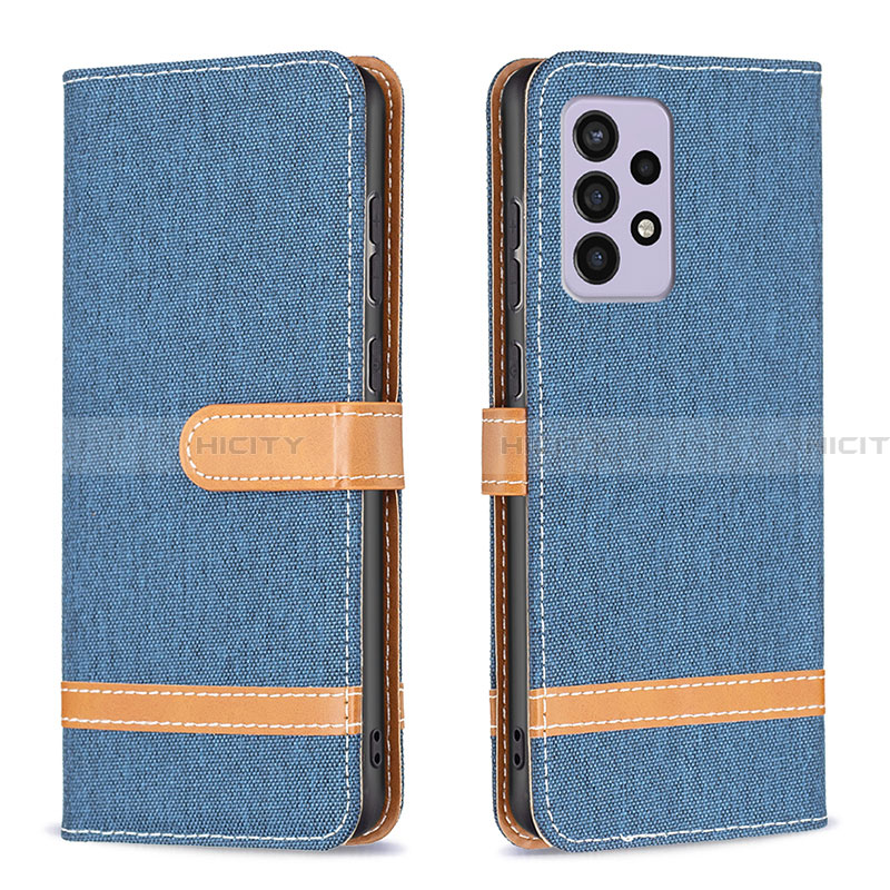 Funda de Cuero Cartera con Soporte Carcasa B16F para Samsung Galaxy A33 5G Azul Real