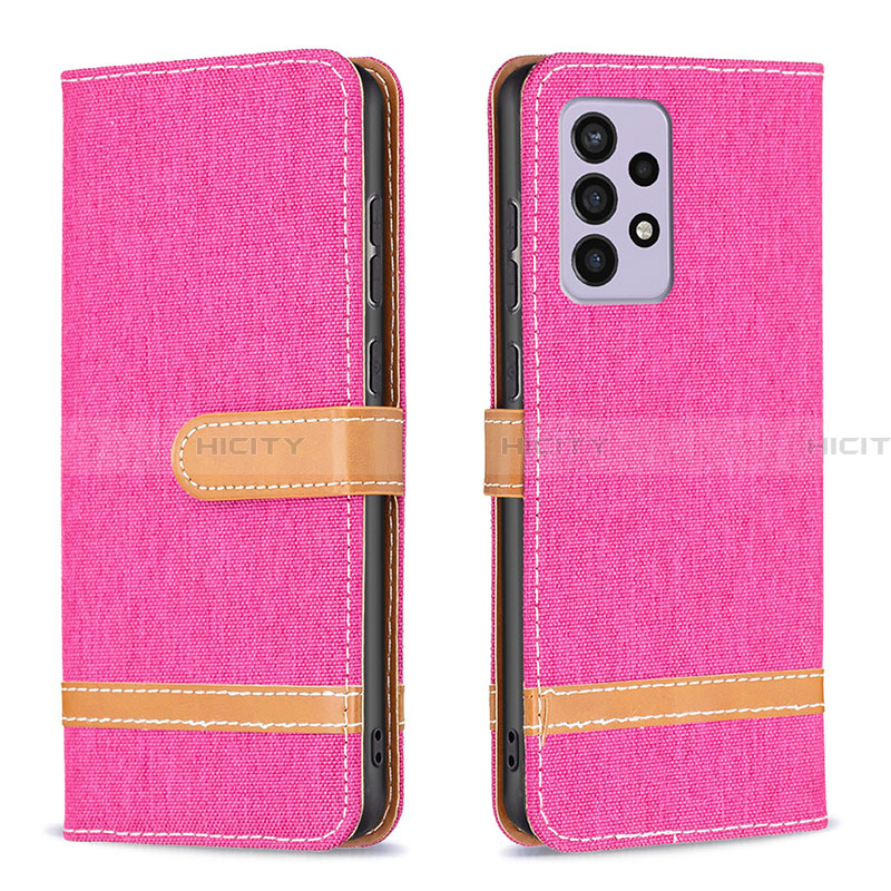 Funda de Cuero Cartera con Soporte Carcasa B16F para Samsung Galaxy A33 5G Rosa Roja