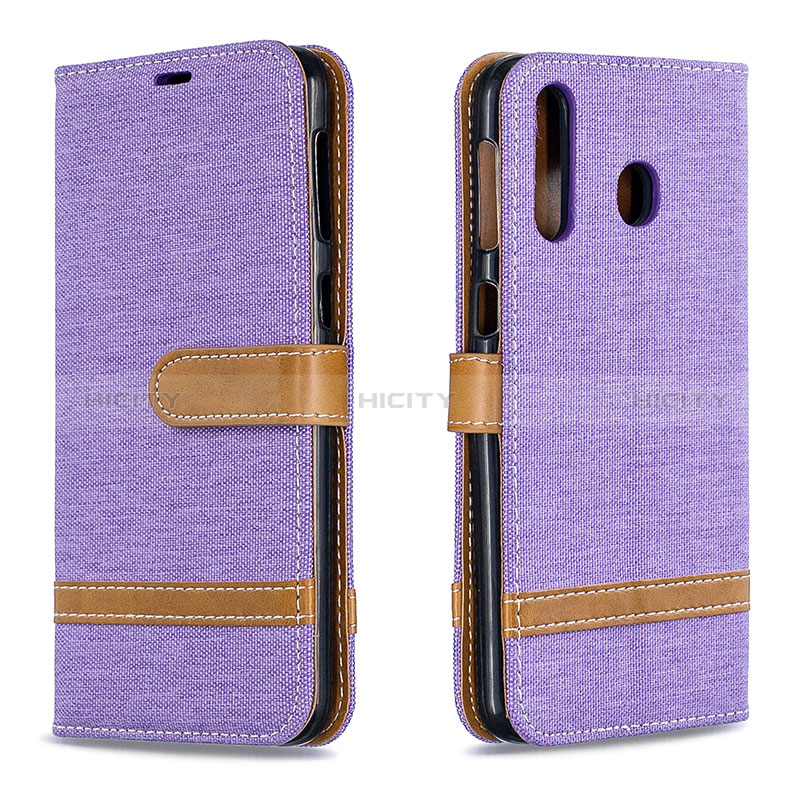 Funda de Cuero Cartera con Soporte Carcasa B16F para Samsung Galaxy A40s Purpura Claro