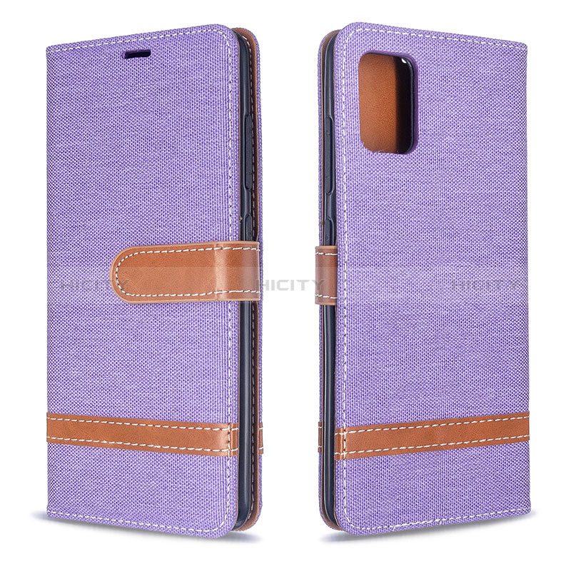 Funda de Cuero Cartera con Soporte Carcasa B16F para Samsung Galaxy A51 4G Purpura Claro