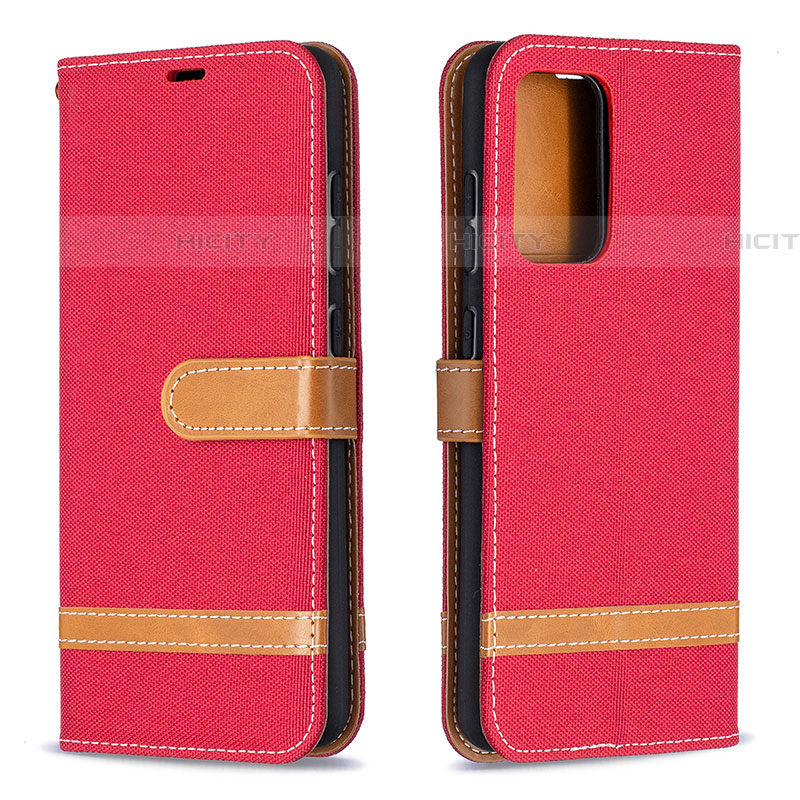 Funda de Cuero Cartera con Soporte Carcasa B16F para Samsung Galaxy A52 5G Rojo