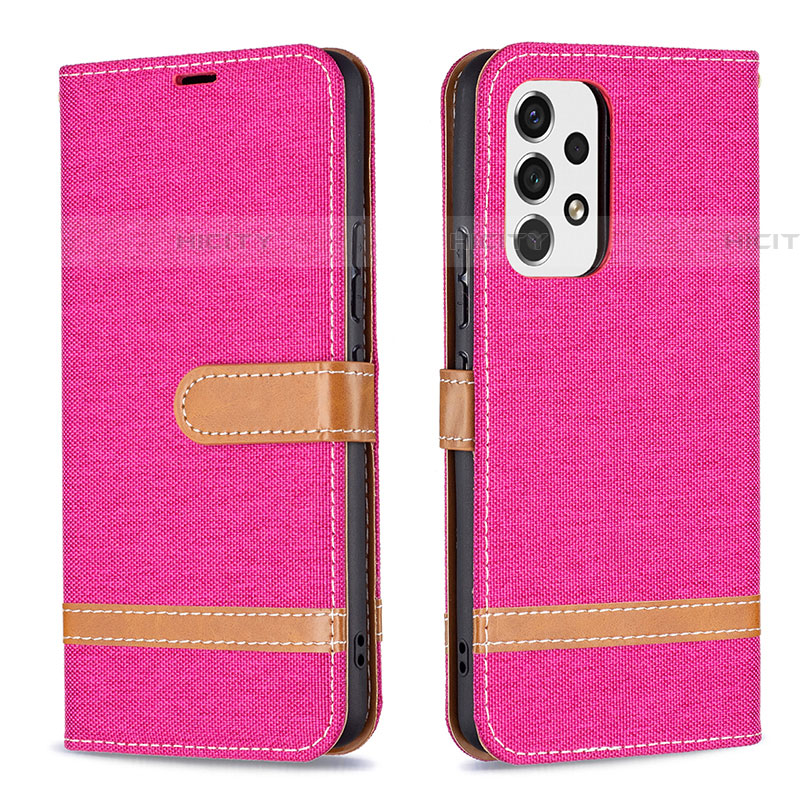 Funda de Cuero Cartera con Soporte Carcasa B16F para Samsung Galaxy A53 5G Rosa Roja