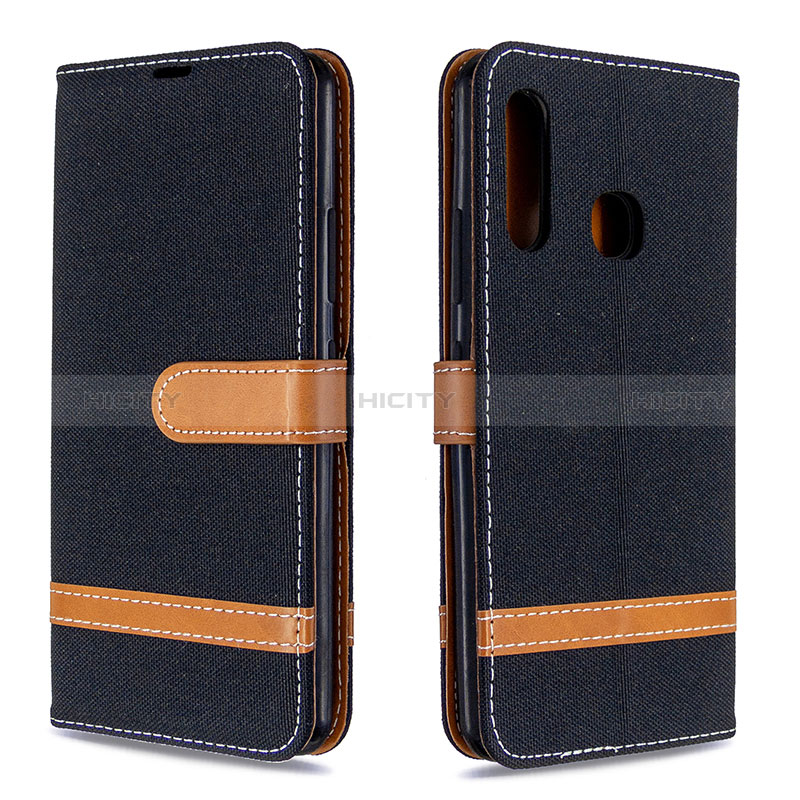 Funda de Cuero Cartera con Soporte Carcasa B16F para Samsung Galaxy A70E Negro